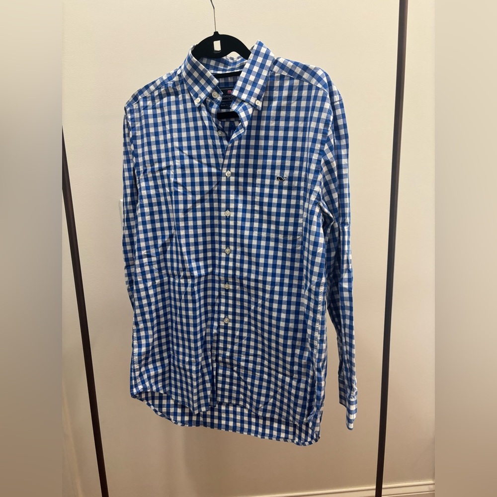 Vineyard Vines Blue and White Checkered Shirt